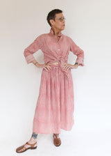 Drawstring Skirt - Red Stripe