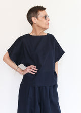 Box Top w/ Micro Wave Texture - Navy