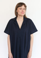 Kite Dress w/ Micro Wave Texture - Navy