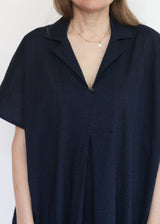 Kite Dress w/ Micro Wave Texture - Navy