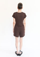 Pointelle Short - Walnut