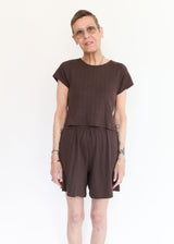 Pointelle Short - Walnut