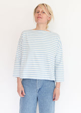 Leia-Sue Pale Blue & White Stripe Top