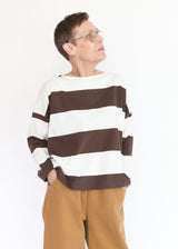 Leia-Sue Cacao & White Wide Stripe Top