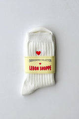 Embroidered Her Socks - Mercerized Combed Cotton Rib