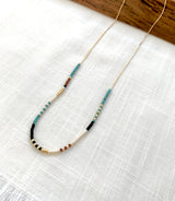 Desert Turquoise Seed Bead Necklace