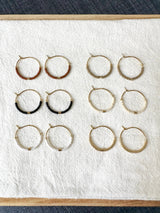 Tiny Muted Gold Bar Hoop Earrings