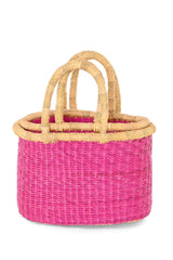 Set of Two Nesting Tote Baskets - Pink