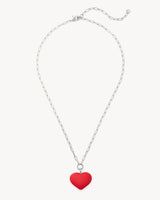Midi Heart Pendant Necklace in Ruby