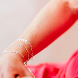 Silver heart chain bracelet