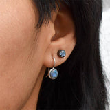 Small Faceted Organic Stone Drops Dangle Earrings