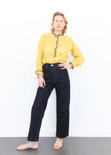 Jesse Kamm 225 jeans 225s Dark Blue Gold Stitch made in USA slow fashion