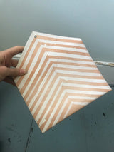 Abigail Chapin hand-painted veg tan clutch- chevrons