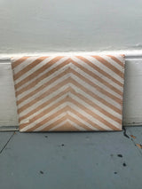 Abigail Chapin hand-painted veg tan clutch- chevrons