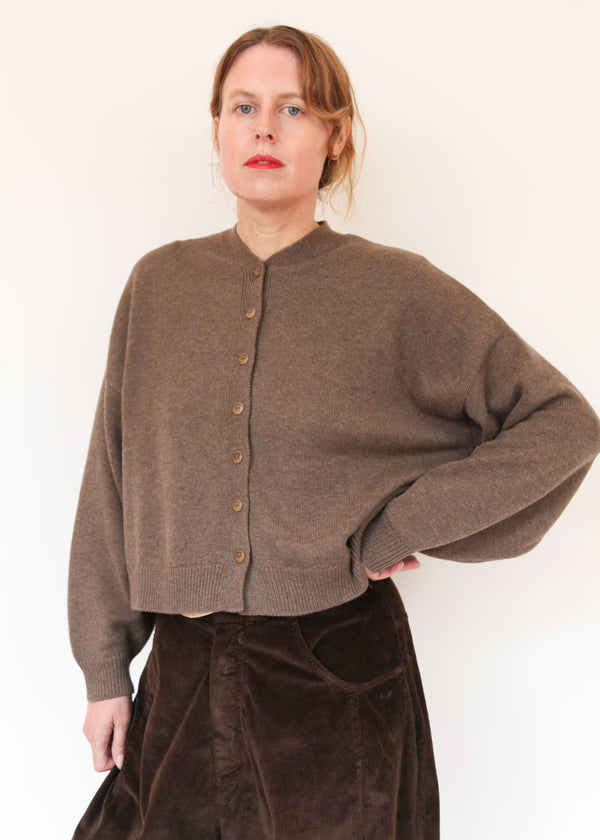 Merino Wool Cardigan - Taupe