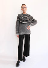 Hand Knit Pullover Alpaca - Gray