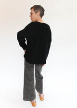 Aura V-Neck Sweater - Black