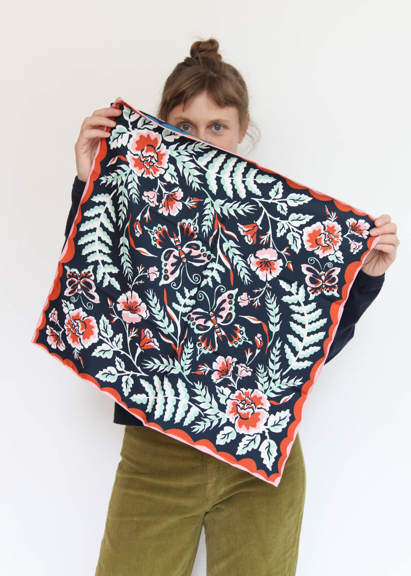 Silk Twofer Scarf Wildwood - Licorice