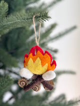 Felt Campfire with marshmallow ornament