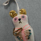 Sargent Pepper Bear - Cotton Ornament, Token, Embellished