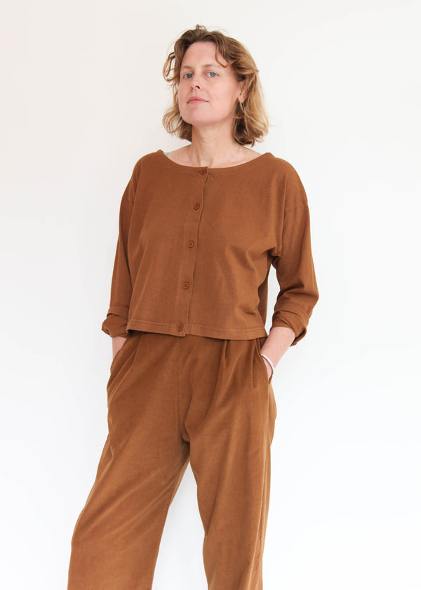 Pleated Pant - Pinecone