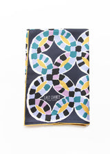 Silk Twofer Scarf Rings Quilt - Navy