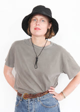 Women's cotton bucket hat, cotton wide brim hat