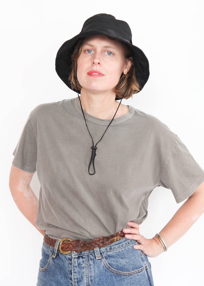 Women's cotton bucket hat, cotton wide brim hat