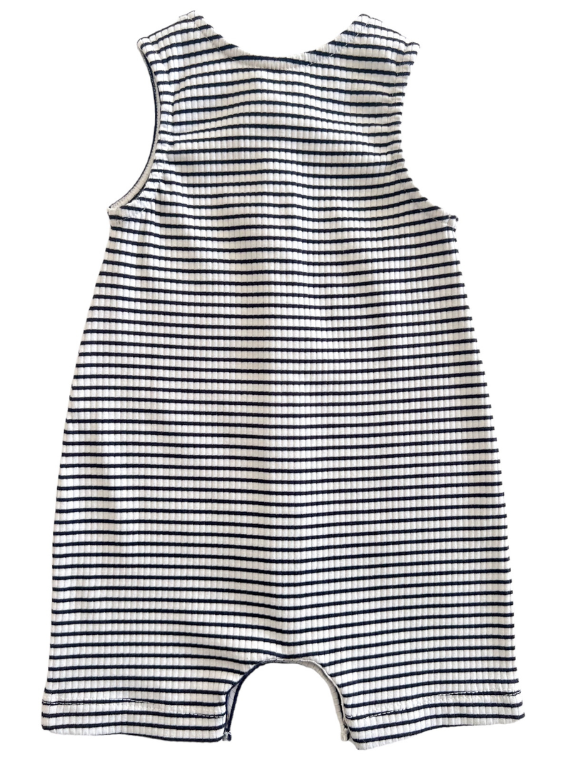 Black Stripe / Organic Ribbed Bay Shortie (Baby - Kids)