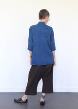 Tie Dyed Cotton Shirt (Unisex) - Medium Indigo