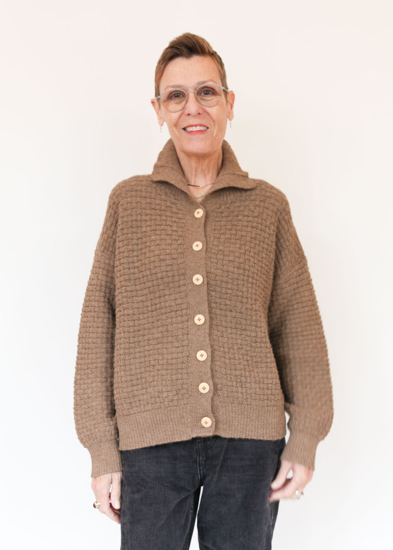 Lattice Cardigan - Camel