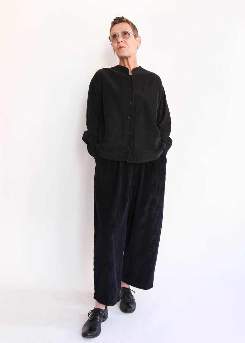 Wide Corduroy Pants - Dark Navy