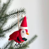 Felt Santa Bird Ornament