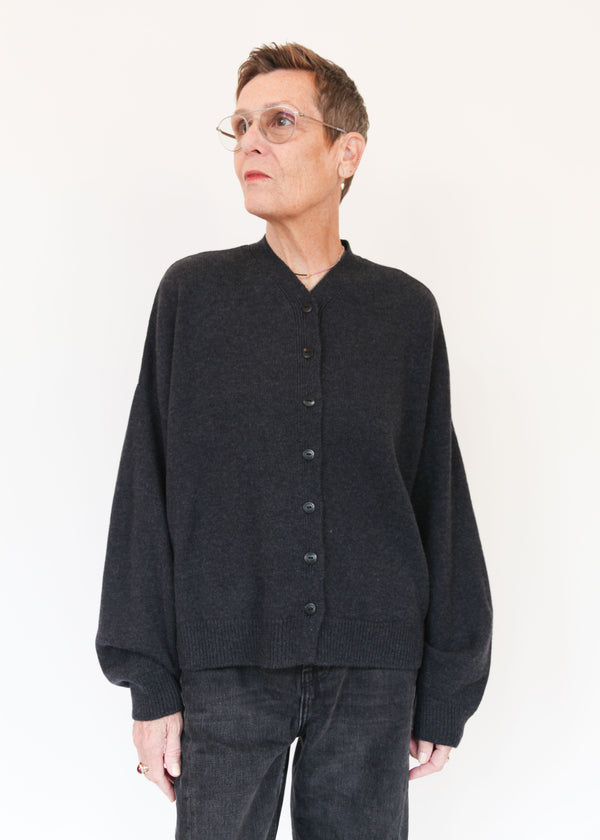 Merino Wool Cardigan - Anthracite