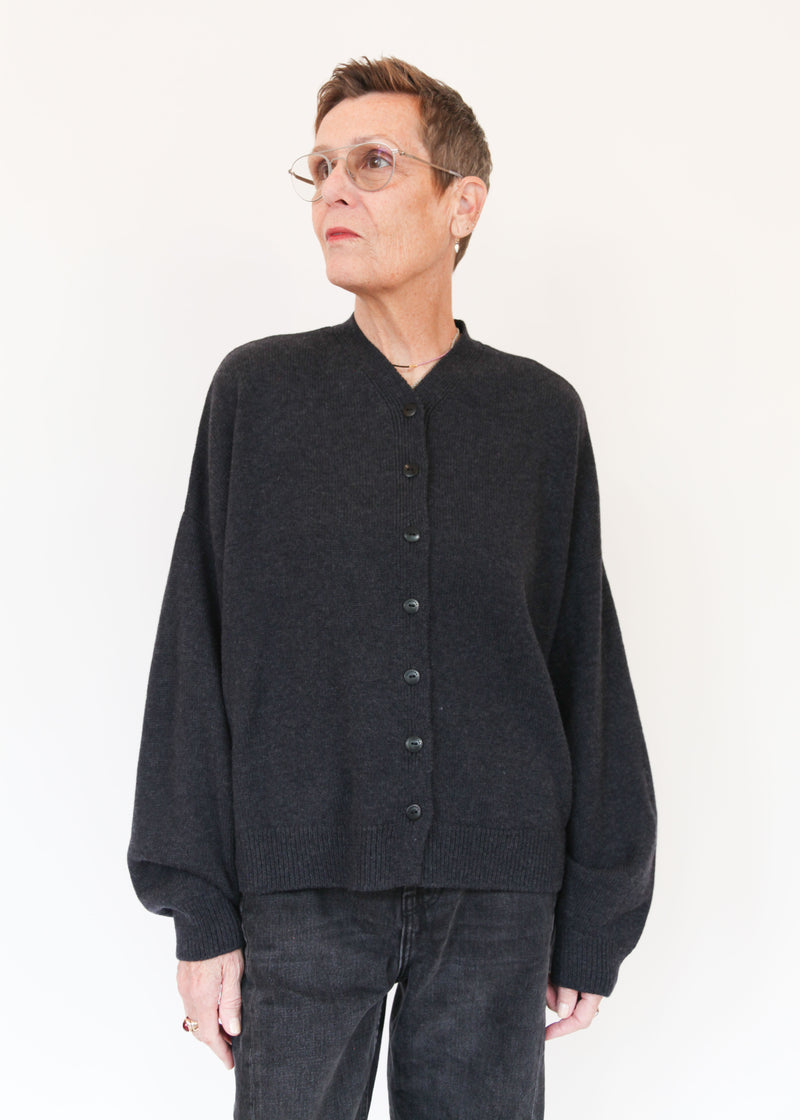 Merino Wool Cardigan - Anthracite