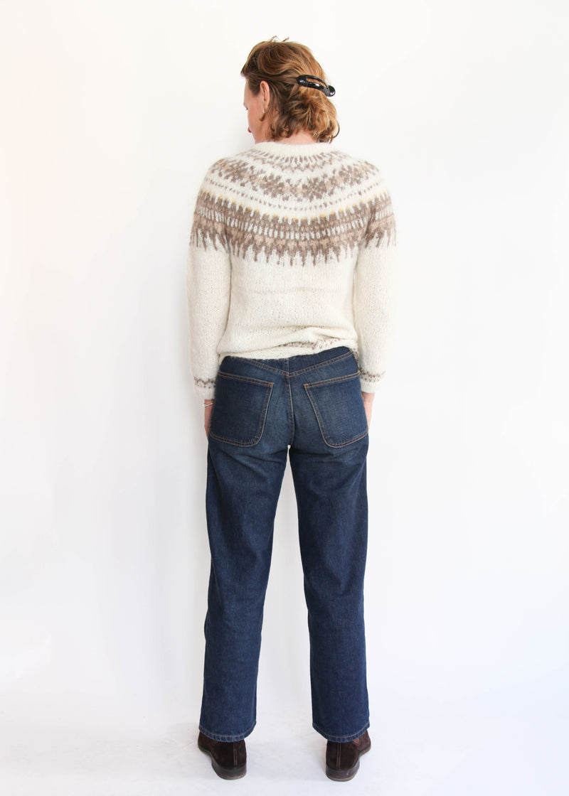 Hand Knit Pullover Alpaca - White