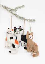 Felt Stitched Calico Cat Ornament