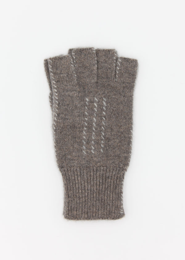 Cashmere Fingerless Stitch Gloves