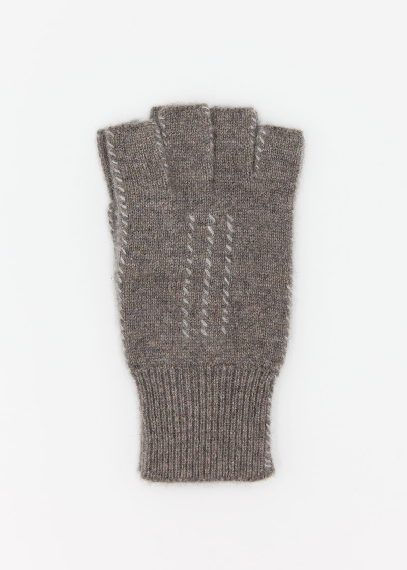 Cashmere Fingerless Stitch Gloves