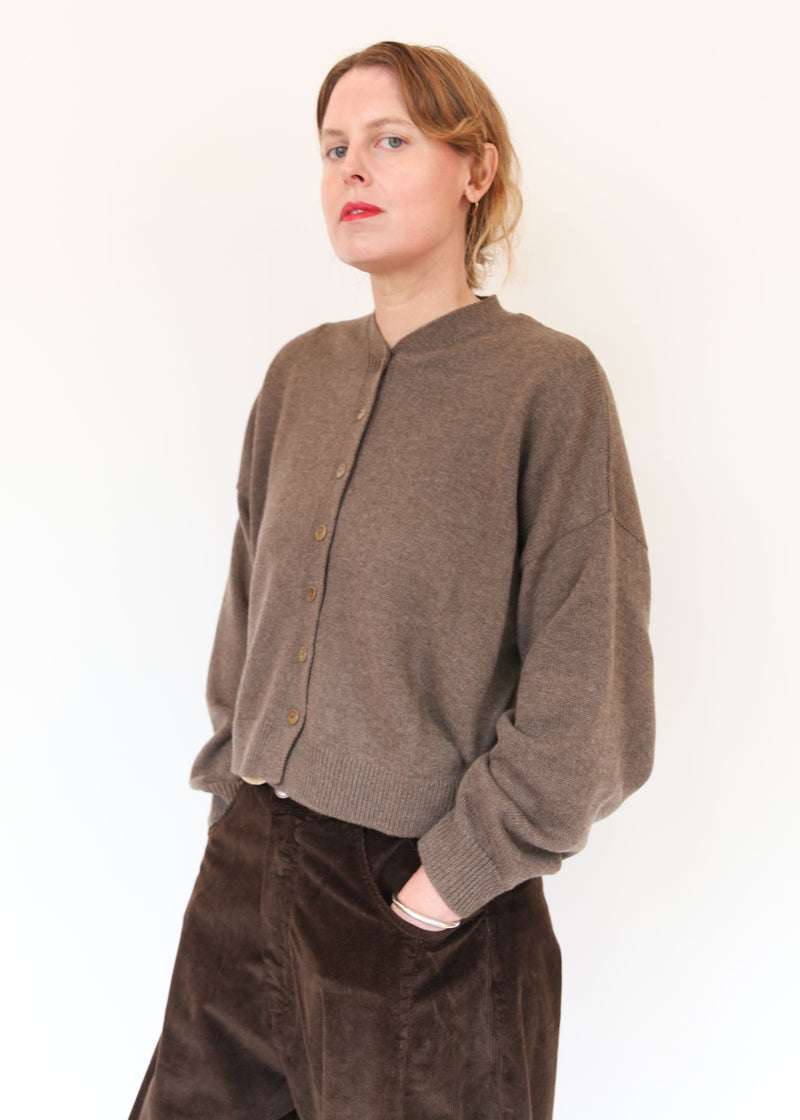 Merino Wool Cardigan - Taupe