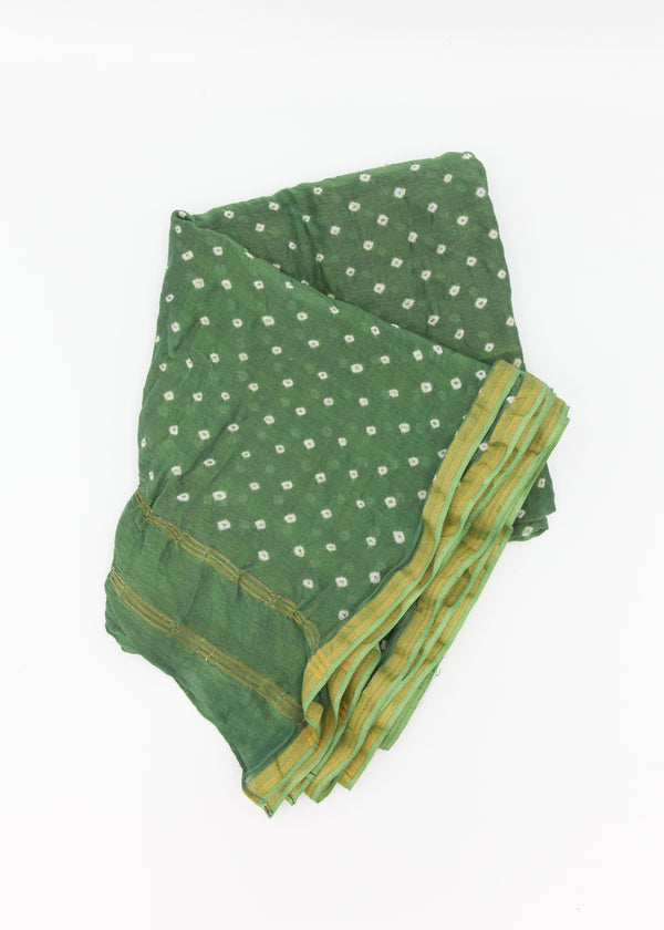 Bandhani Dupatta Scarf - Green