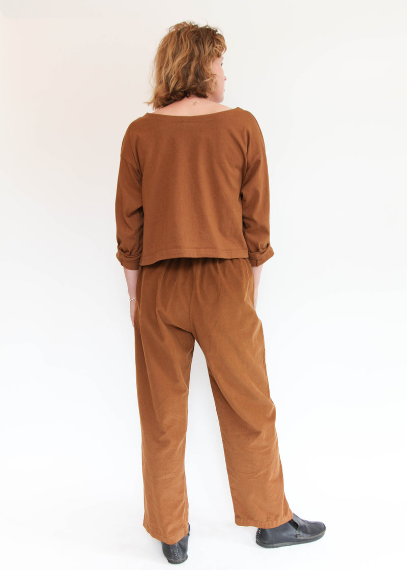 Pleated Pant - Pinecone