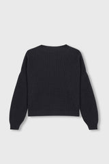 Cotton Cropped Sweater - Anthracite