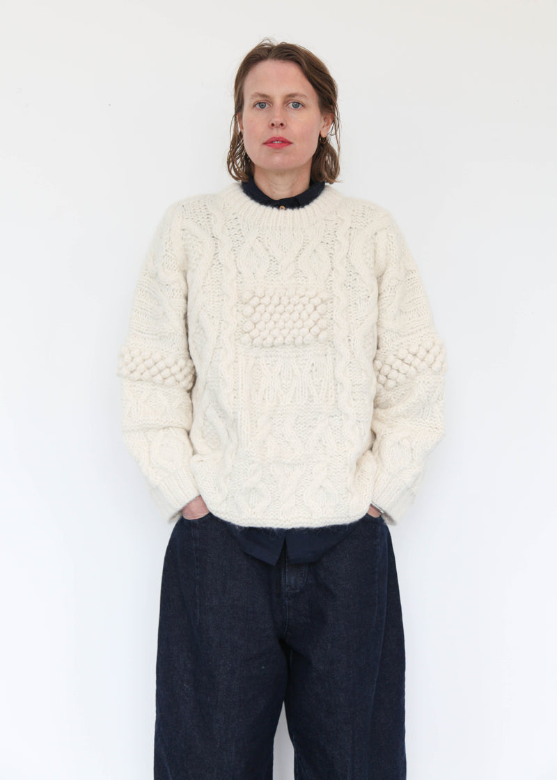 Patchwork Crewneck - Ivory