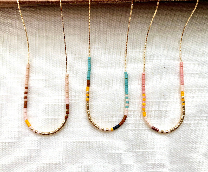 Thin Beaded Necklace - Desert Collection