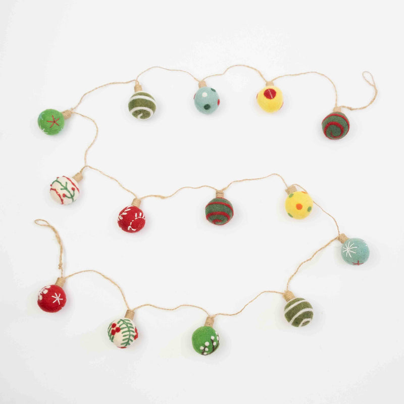 Garland - Embroidered Christmas Balls - NEW