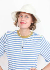 Women's cotton bucket hat, cotton wide brim hat