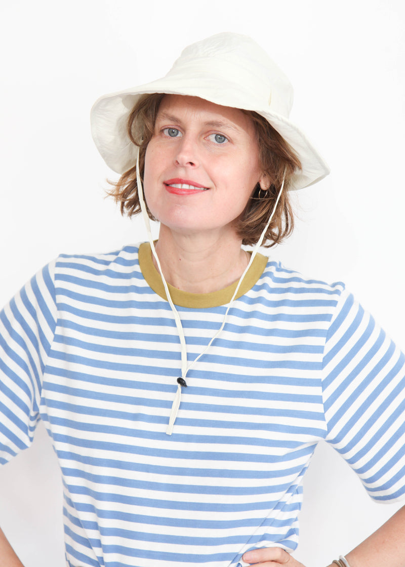 Women's cotton bucket hat, cotton wide brim hat