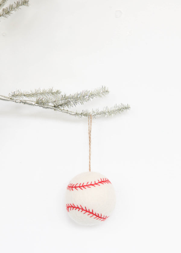 Wool Felt Baseball Ornament