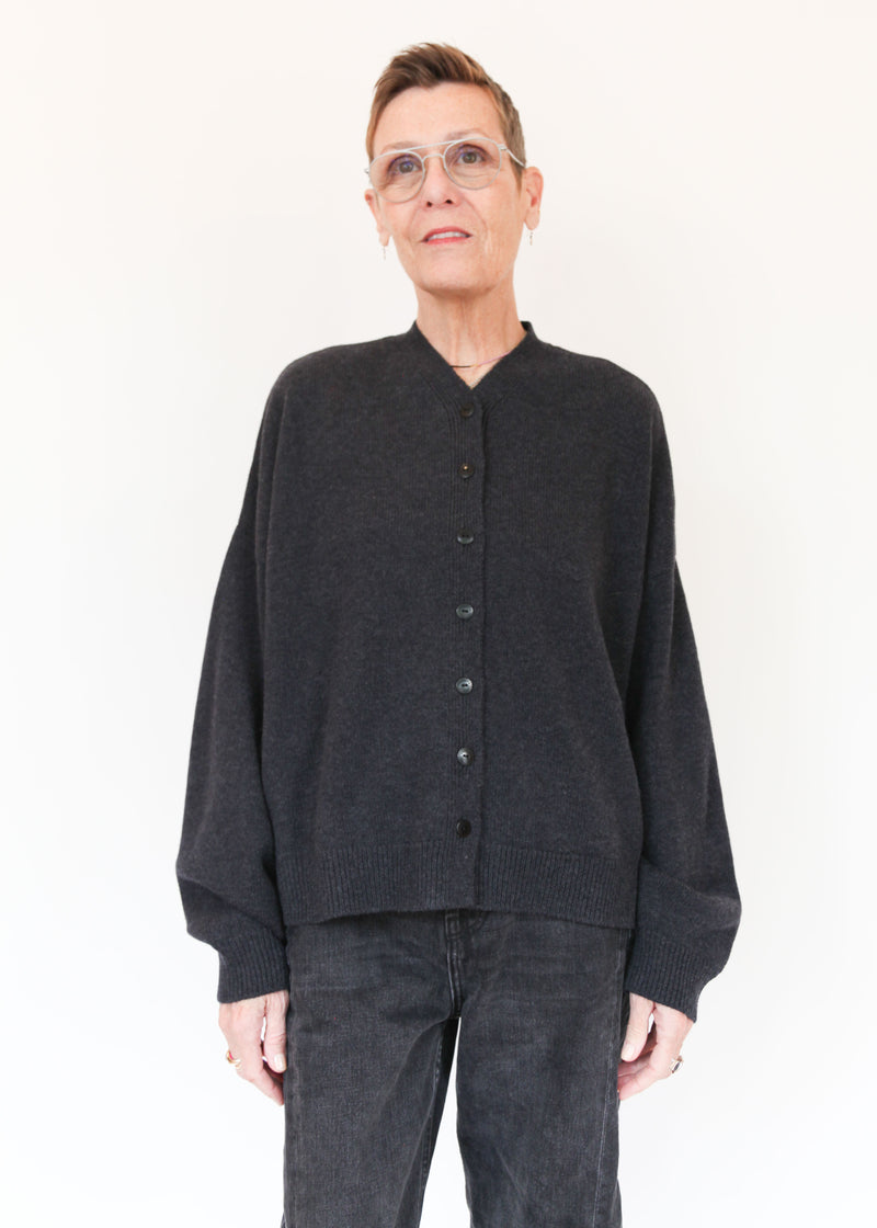 Merino Wool Cardigan - Anthracite